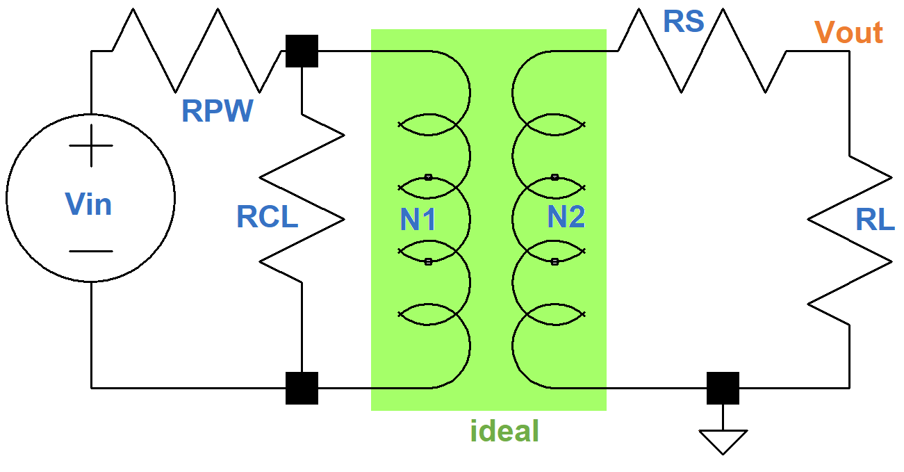 real-world transformer lumped-element model for midrange frequencies