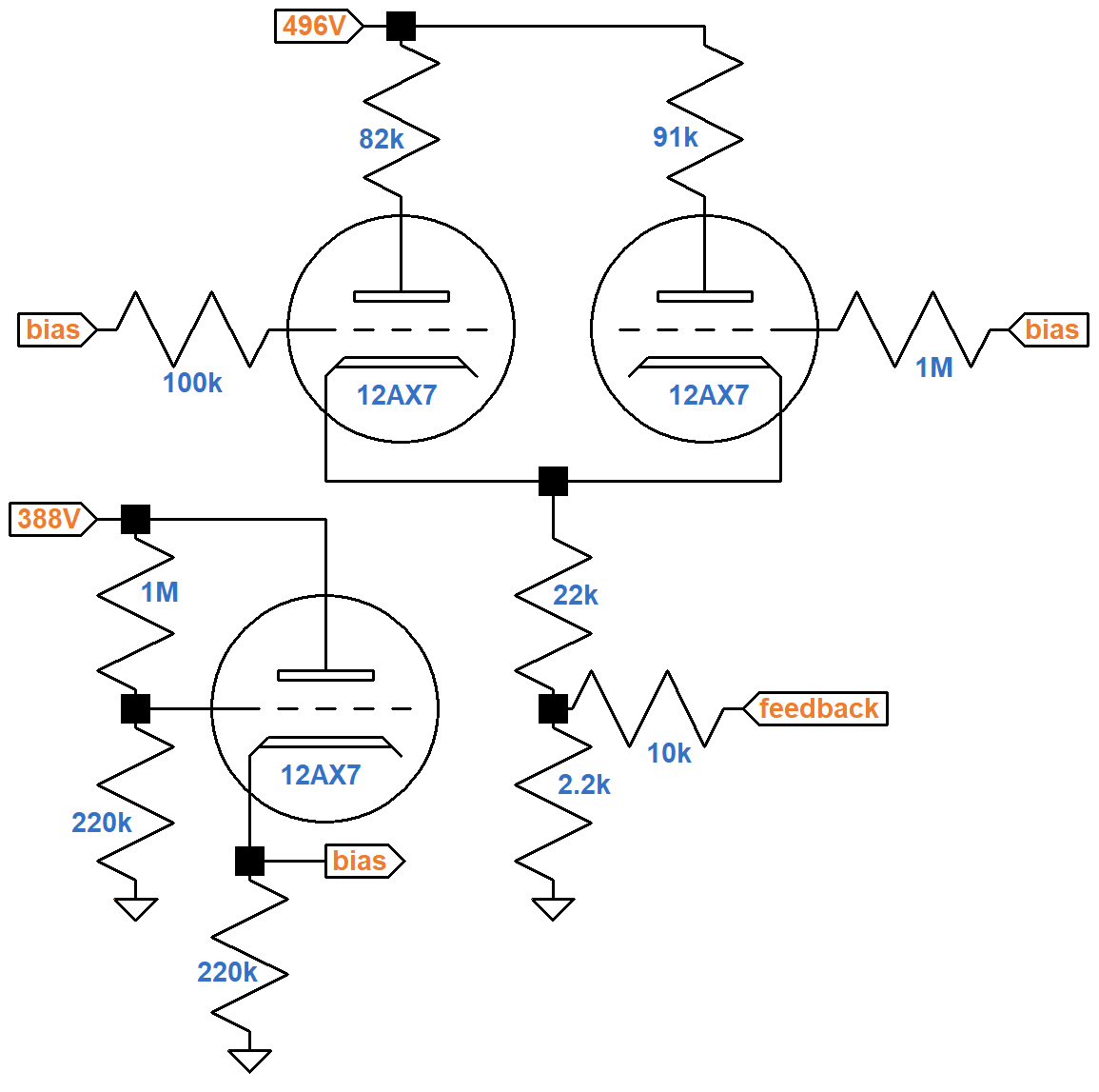 Hiwatt phase inverter DC circuit