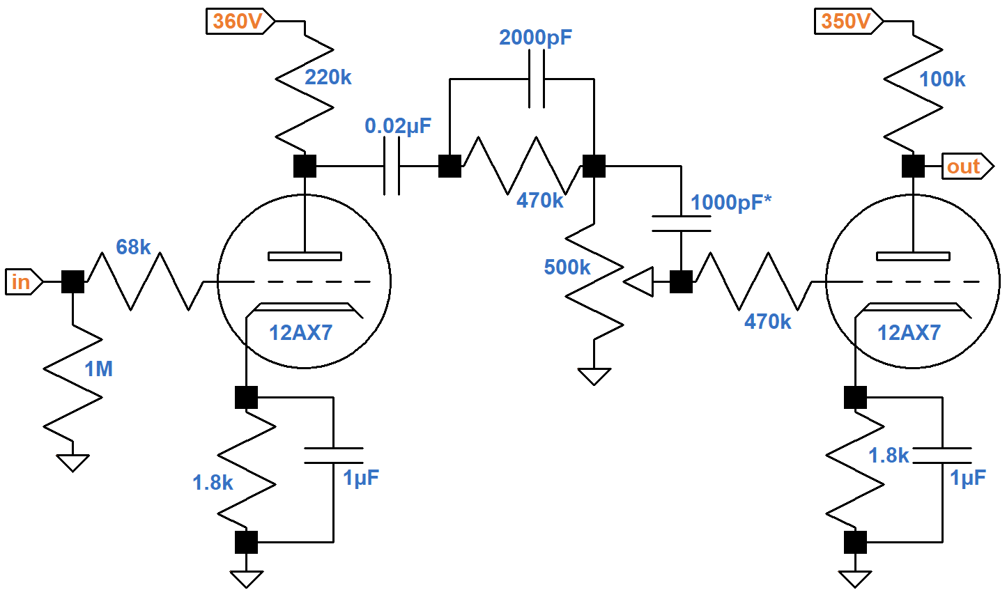 Soldano SLO schematic of the first stage