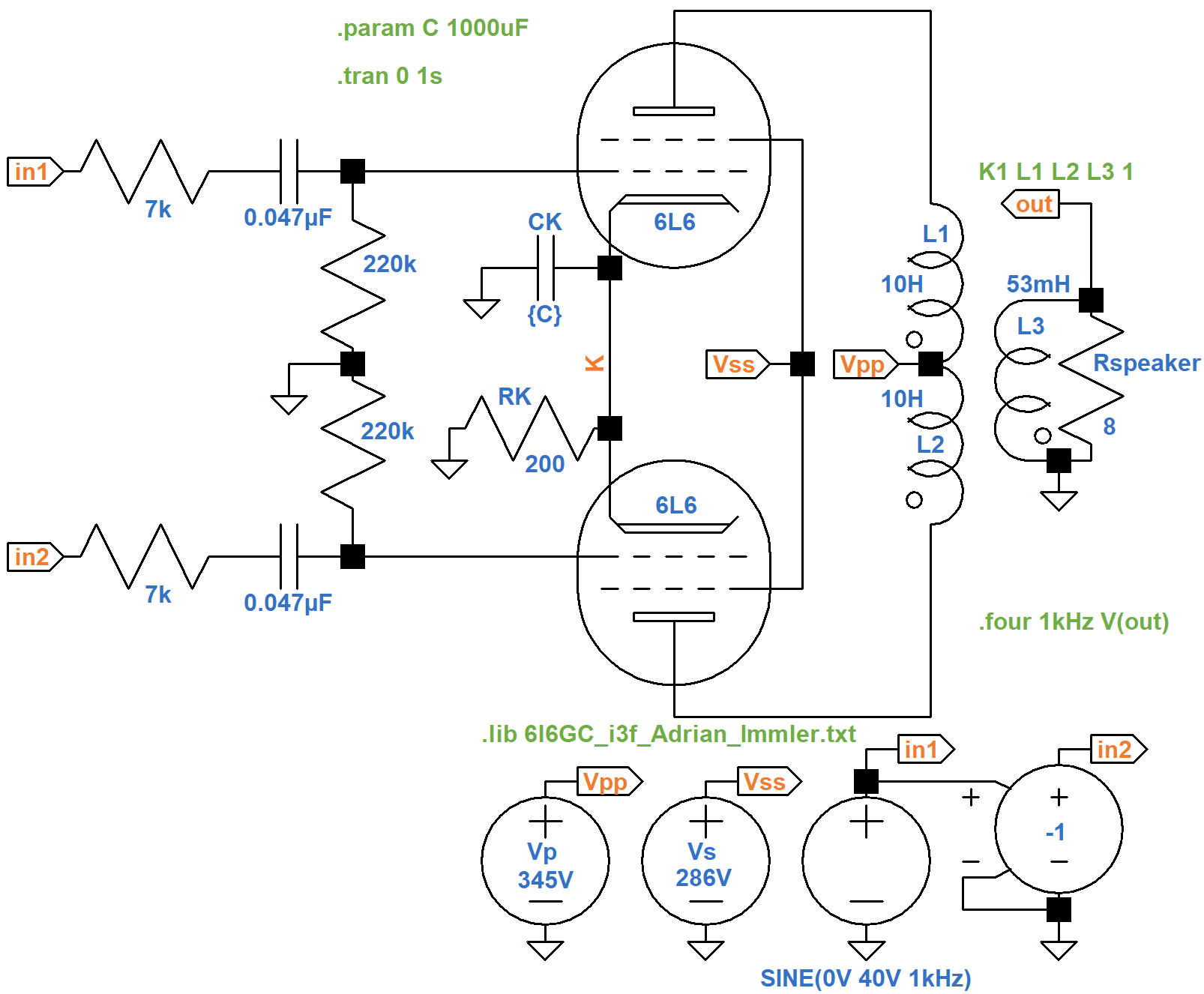 power amp input circuit under overdrive conditions
