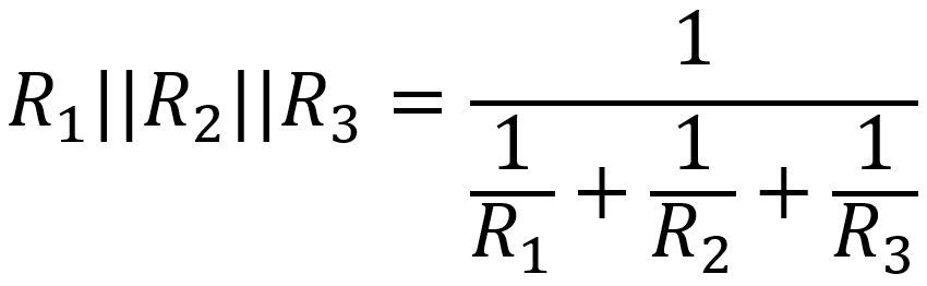 formula for 3 resistors in parallel