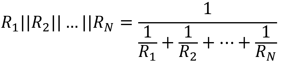 formula for multiple resistors in parallel